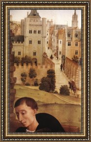 Triptych Framed Paintings - Bladelin Triptych central panel [detail 3] by Rogier van der Weyden